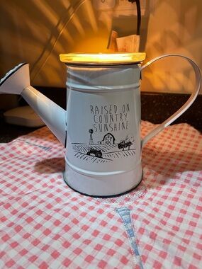 Scentsy Country Sunshine Wax Warmer and Glass Dish with Scentsy Bulbs